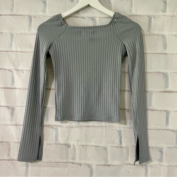 Madewell | NWT Ribbed Square Neck Long Sleeve Tee - Picture 5 of 12